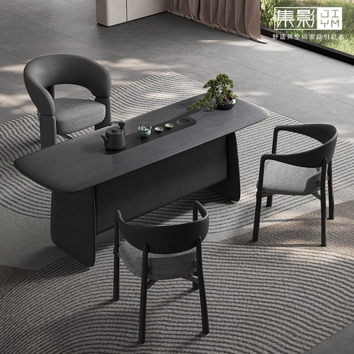 集影高端轻奢白蜡实木茶桌椅组合