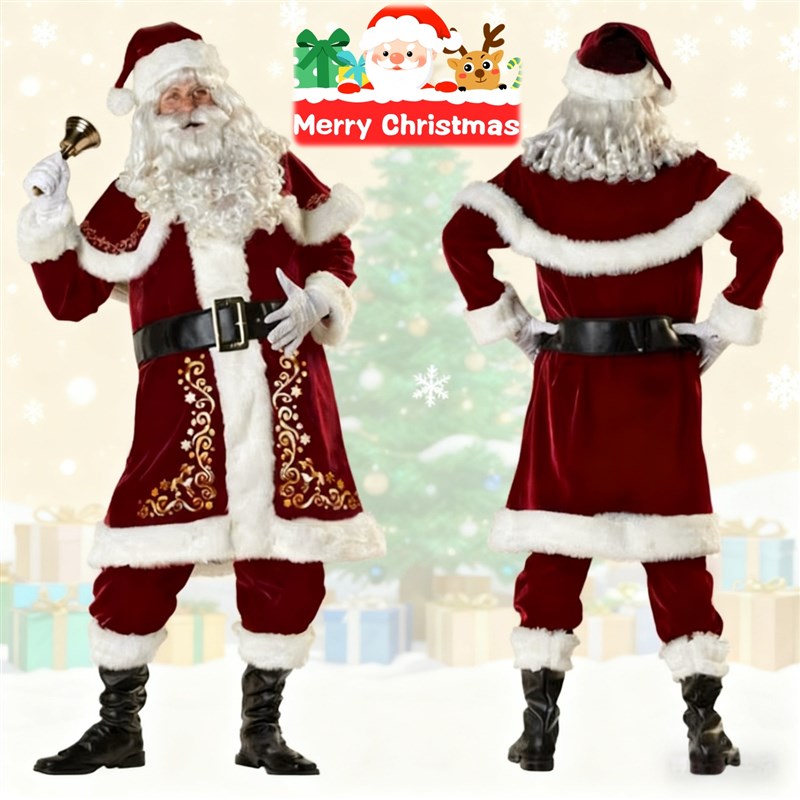 圣诞服装成人角色扮演服cos老人圣诞节主题儿童套装舞台表演服饰