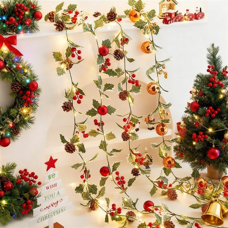 christmas装饰品挂件圣诞藤条橱窗户外庭院楼梯氛围布置墙壁挂饰