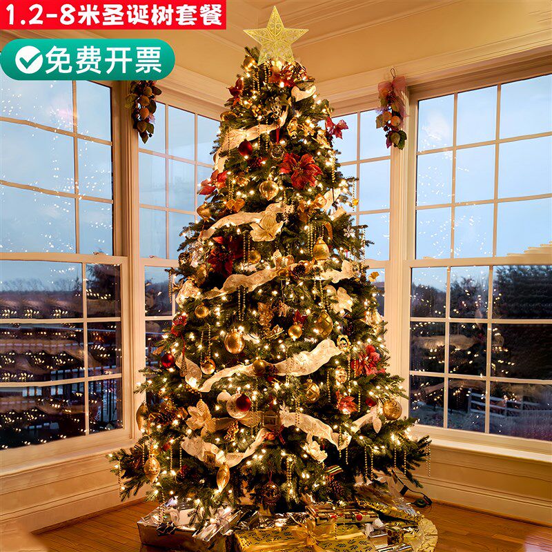 Christmas tree圣诞树大型落地摆件3米5米8米套餐加密造景框架6米
