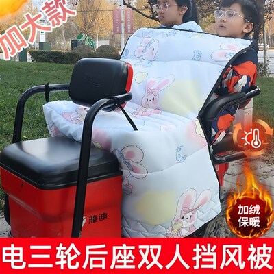 电动三轮车挡风被后座挡风罩双人款冬天后排护腿保暖神器加大