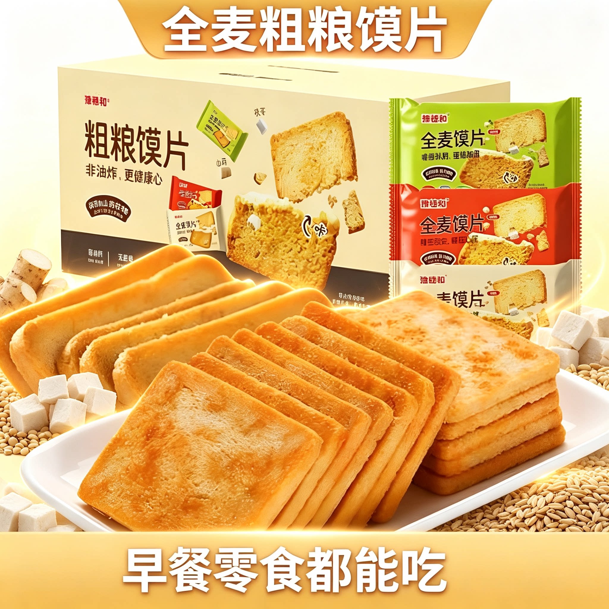 豫穗和全麦烤香茯苓山药馍片图片