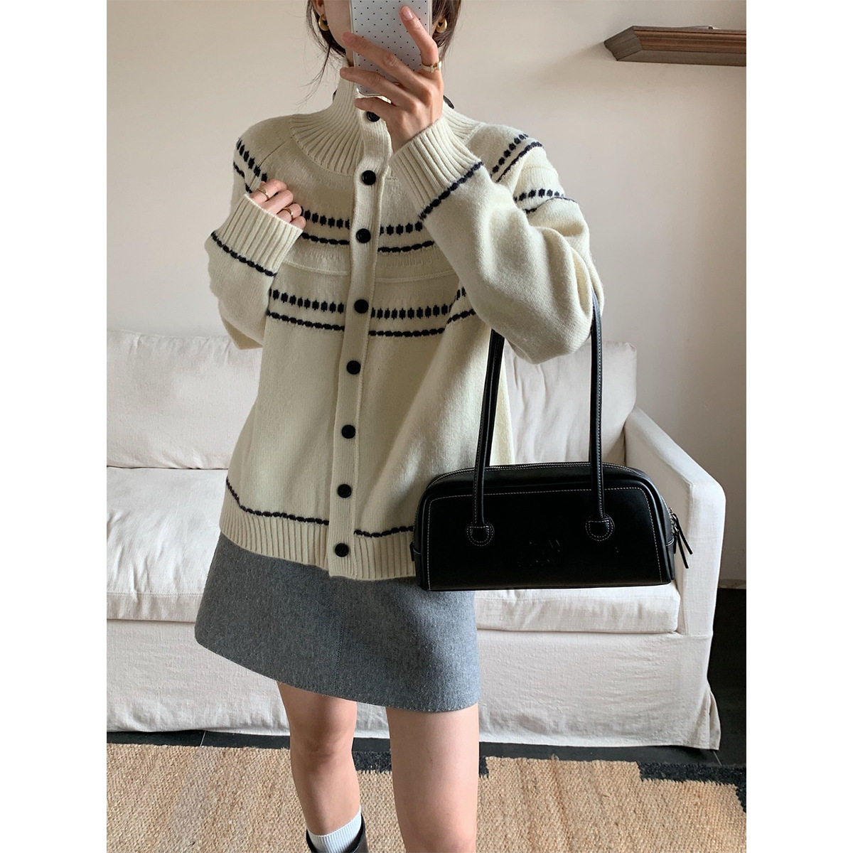 2025秋冬韩系复古提花开衫毛衣小众设计感老钱风百搭保暖外套ZDJ,女装/女士精品,毛针织衫,淘宝优惠券,粉丝福利购,淘宝优惠卷