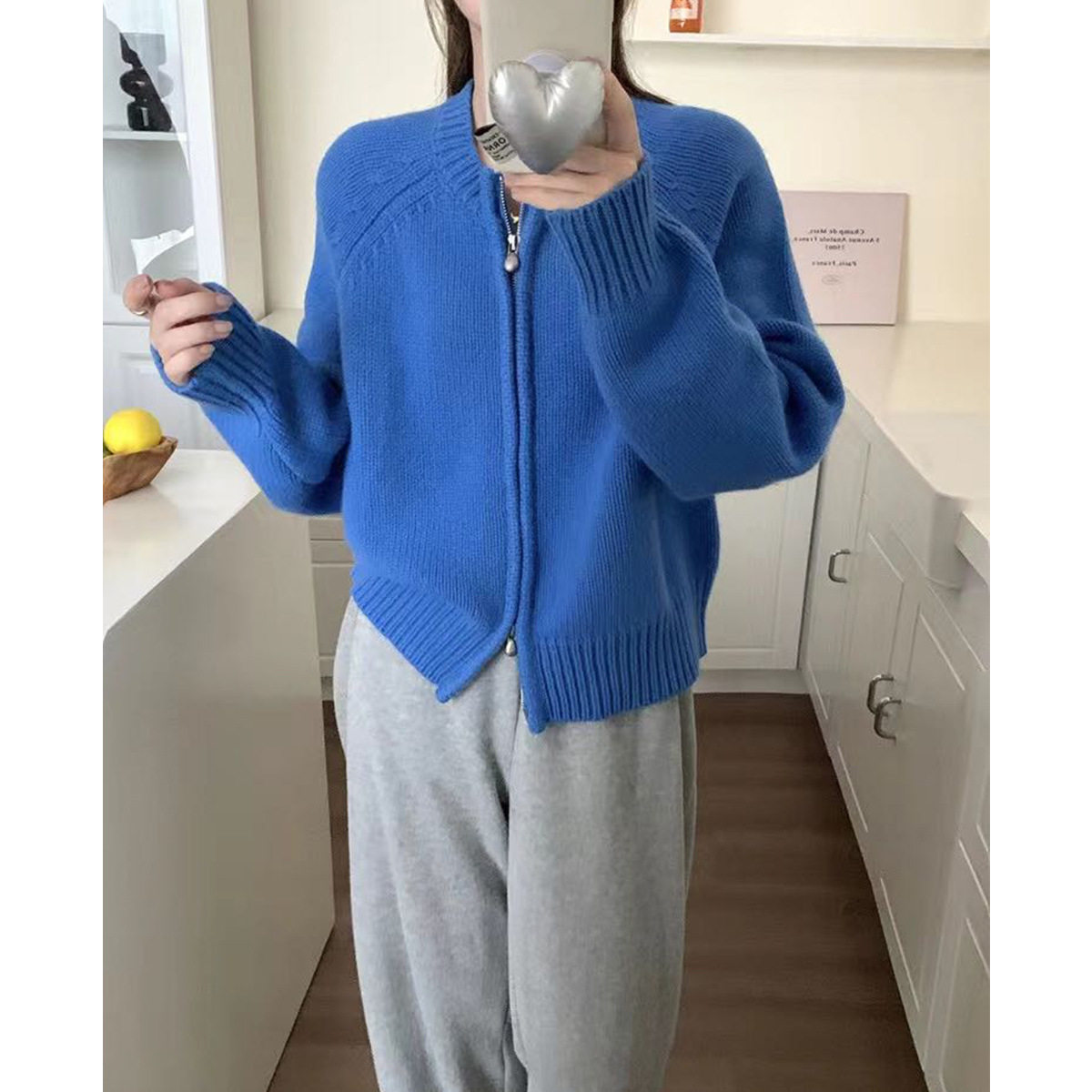 冬季高级精致蛋壳拉链小开衫新款显瘦洋气百搭外穿毛衣外套ZW,女装/女士精品,毛针织衫,淘宝优惠券,粉丝福利购,淘宝优惠卷