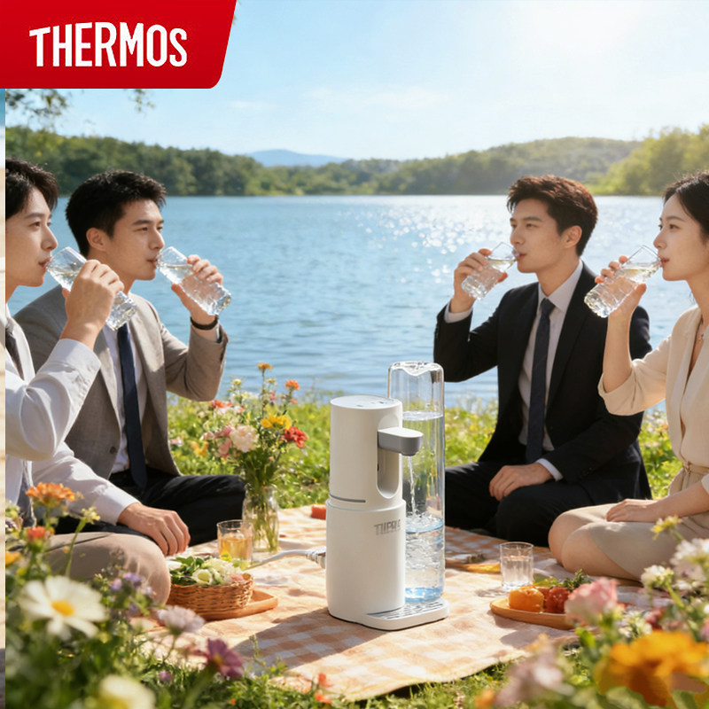 膳魔师即热式便携饮水机 3秒速热多档调温免安装电热水壶旅行出差