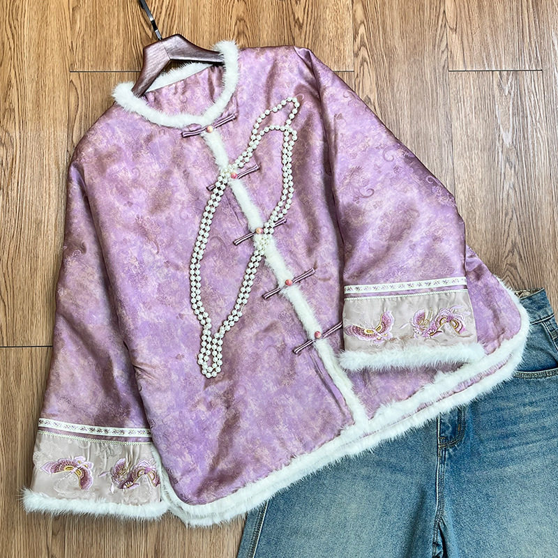 新中式棉服中国风提花棉衣