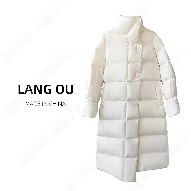 2025年新款大牌高端95白鹅绒羽绒服加厚时尚中长款冬季过膝外套
