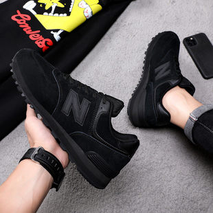 新百伦男鞋官方574秋冬季黑武士女鞋轻便运动鞋男n字鞋女真皮