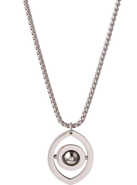 STEEL EVER卫衣项链男轻奢小众秋冬不掉色钛钢天使之眼吊坠毛衣链