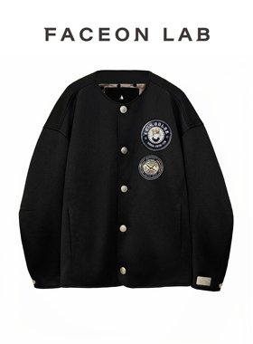 FACEONLAB王权骑士外套设计师款美式街头宽松圆领痞帅明星夹克
