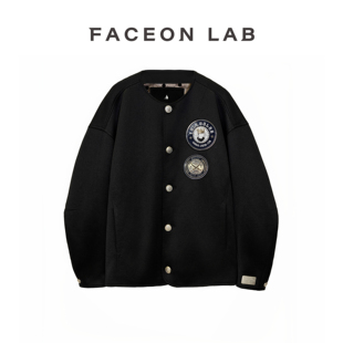 FACEONLAB王权骑士外套设计师款美式街头宽松圆领痞帅明星夹克
