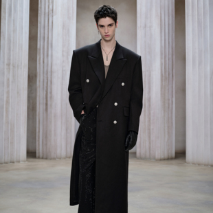 大衣气场外套垫肩大衣男 明星同款 梓渝同款 FACEON原创廓形雨夜长款