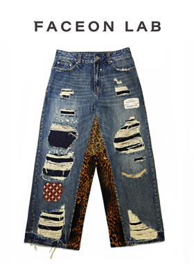 【时代少年团同款】FACEONLAB狂野牛王设计师宽松水洗做旧牛仔裤