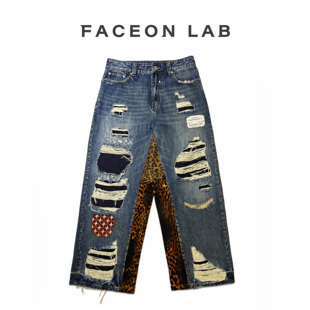 【时代少年团同款】FACEONLAB狂野牛王设计师宽松水洗做旧牛仔裤