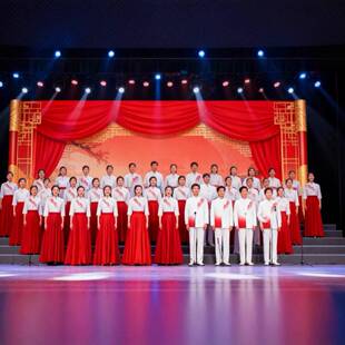合唱朗诵演出服演讲比赛服装女女童红色歌爱国诗歌国风初中学生