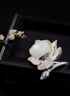 古风爱莲说纯银女款戒指