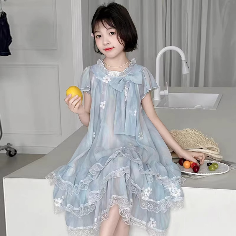 DWDZ2026新款女大童公主裙夏季女童连衣裙学生儿童裙子女孩夏装潮