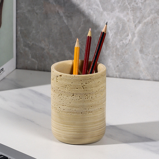 北欧轻奢高级感创意笔筒办公室书桌文具收纳盒桌面化妆刷收纳筒