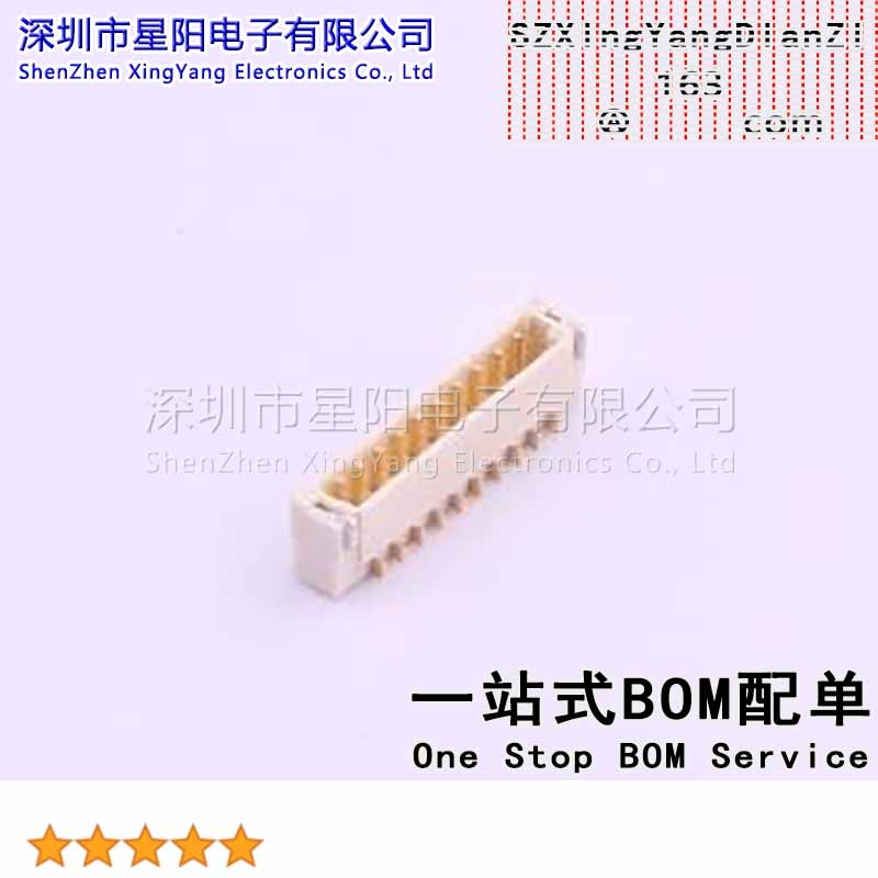 X0800WRS-10HF-LPV01 (5Pcs)0.8mm 1x10P卧贴 镀金 替代JST间距0.