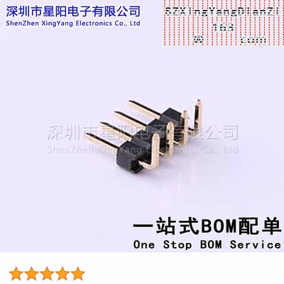 X4611WR-04I-C28D40 (10Pcs)2mm 1x4P弯插 方针 高U镀金抗氧化 排