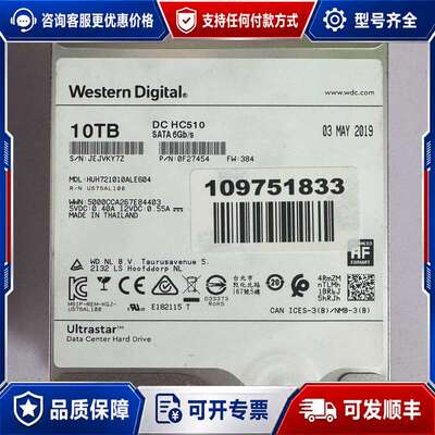 议价Western Digital 西数 10TB 3.5寸SA可维修