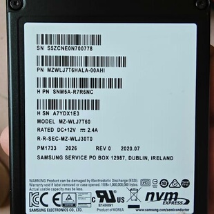 议价PM 1733 7.68T NVMe U.2 SSD可维修