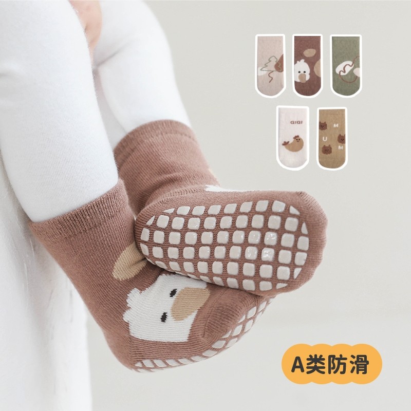 婴儿童地板袜春秋纯棉薄款宝宝室内防滑袜冬季男女幼儿隔凉学步袜