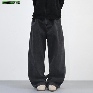 IREX 直筒阔腿水洗灰黑牛仔裤男重磅水洗VUJADE 009 STEVE休闲裤