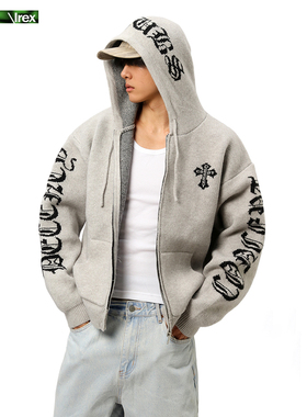 IREX 马丁同款连帽毛衣开衫针织卫衣男女宽松美式哥特秋冬外套y2k