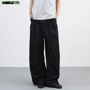 IREX 赤耳剑道双褶原牛13盎司A字宽松廓形高固色牛仔裤男女直筒裤