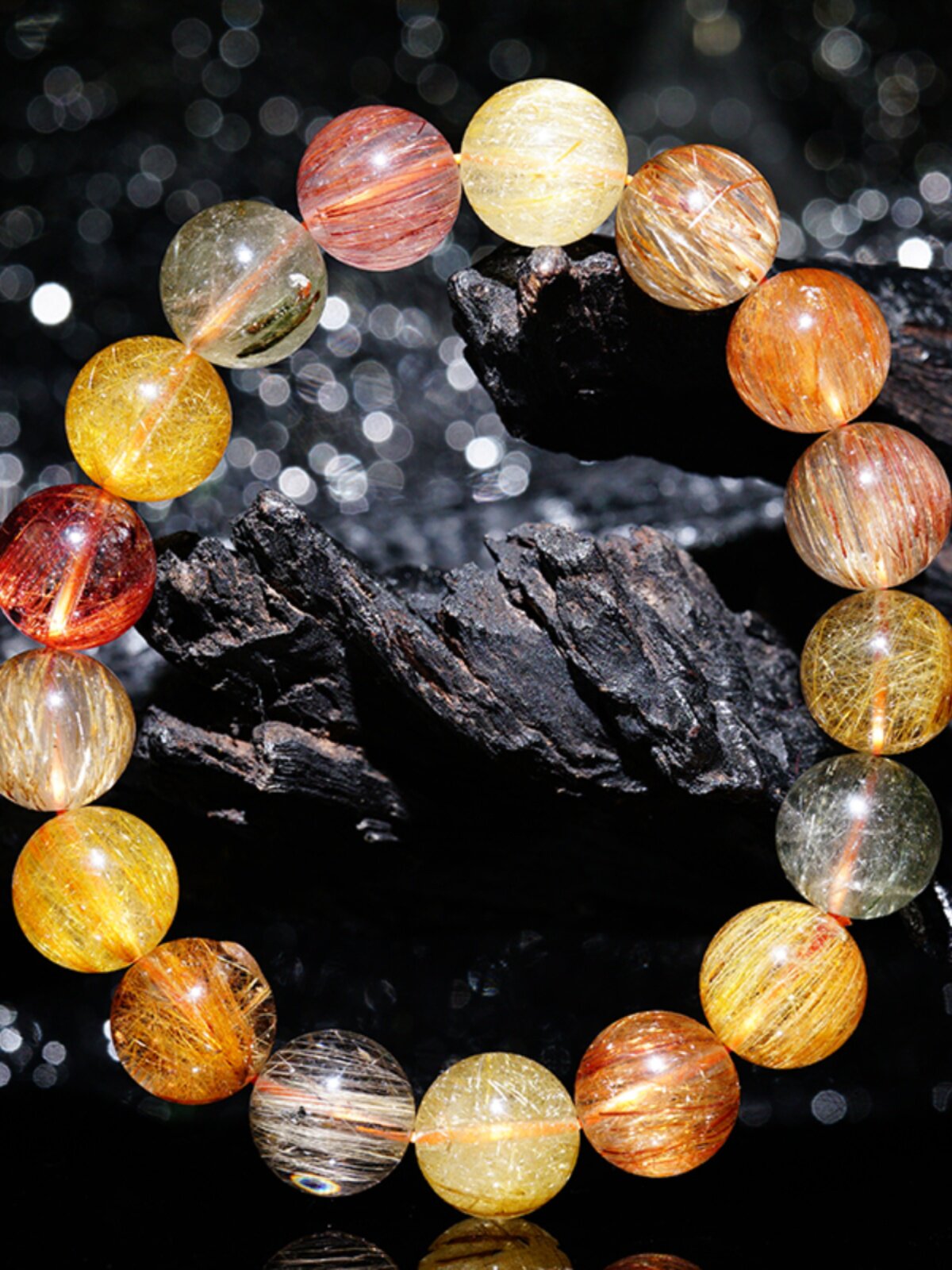 弘利珠宝天然水晶海蓝宝黑发晶超七紫水晶蓝月光情侣时尚饰品手串