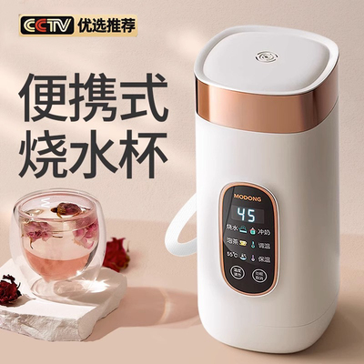 摩动烧水杯便携式烧水壶小型恒温壶电热水杯加热保温杯旅行热水壶