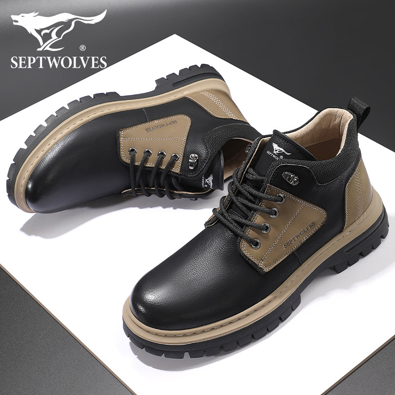 七匹狼男鞋复古工装高帮鞋男士拼接厚底保暖靴子男款秋冬新款鞋子,流行男鞋,高帮鞋,淘宝优惠券,粉丝福利购,淘宝优惠卷