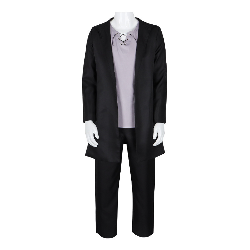 进击的巨人cos服 艾伦cos黑色长风衣万圣节舞台服cosplay动漫服装