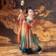 中秋节汉服女童2024新款 儿童敦煌飞天舞蹈演出服春秋大唐公主裙子