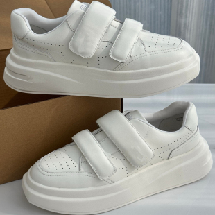 舒适时尚 松糕底板鞋 百搭 女增高休闲鞋 魔术贴厚底小白鞋