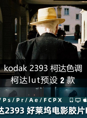 Kodak柯达2393视频lut预设LR电影卷胶片好莱坞复古调色slog2/slog