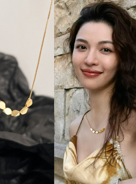 法式设计感金色串珠项链女士2026