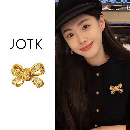 金色蝴蝶结胸针女2026