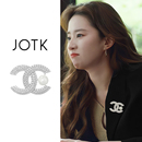 简约配饰 高档奢华大衣别针时尚 银色双C珍珠款 胸针女2025秋冬新款