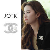 高档奢华大衣别针时尚 银色双C珍珠款 胸针女2026秋冬新款 简约配饰