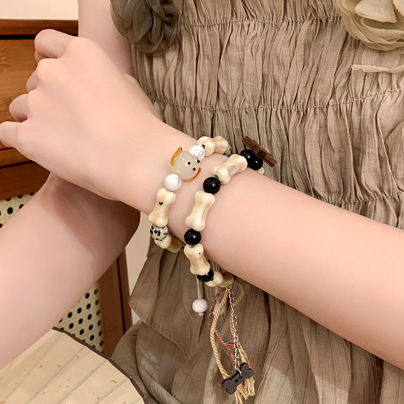 可爱陶瓷串珠古风手串手链女