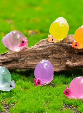 微景观造景可爱小动物摆件创意彩色小蜗牛桌面花盆迷你小饰品摆设