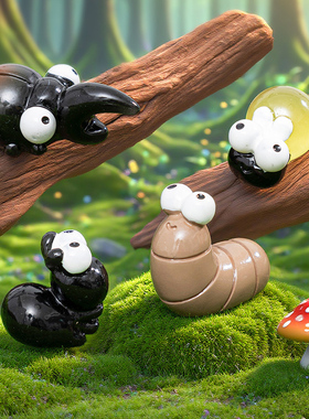 创意卡通树脂昆虫造景花盆摆件