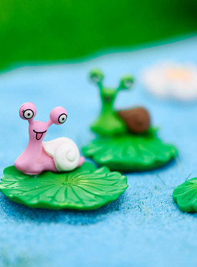 微景观可爱突眼蜗牛摆件办公桌面园艺造景手工彩绘塑料情侣小动物