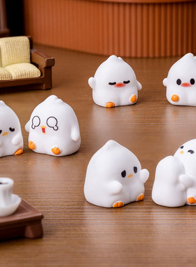 微景观小动物摆件可爱卡通迷你情绪鸭子创意手工桌面造景拍照摆设