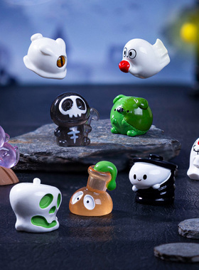 微景观创意手工迷你幽灵摆件树脂可爱桌面花盆装饰微缩玩具小幽灵