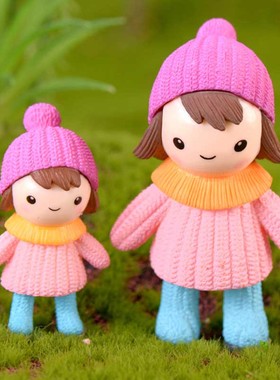 微景观diy小公仔娃娃摄影道具小饰品摆件卡通创意小人可爱PVC人物