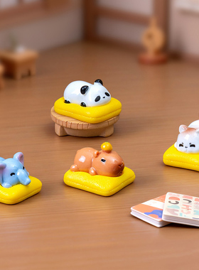 可爱树脂熊猫水豚大相手工摆件