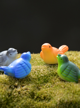 微景观生态瓶装饰摆件仿真小鸟 创意DIY动物公仔4色树脂卡通道具